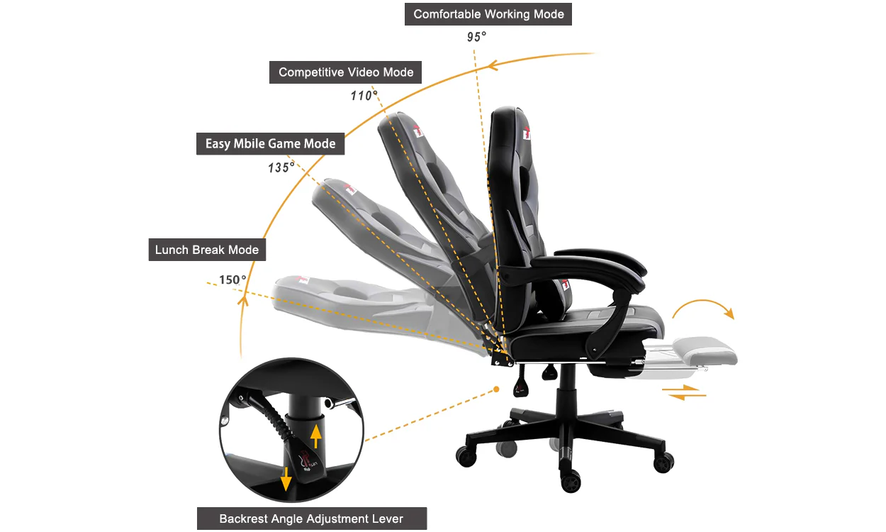 Bigzzia PC & Racing Game Chair - Image 4