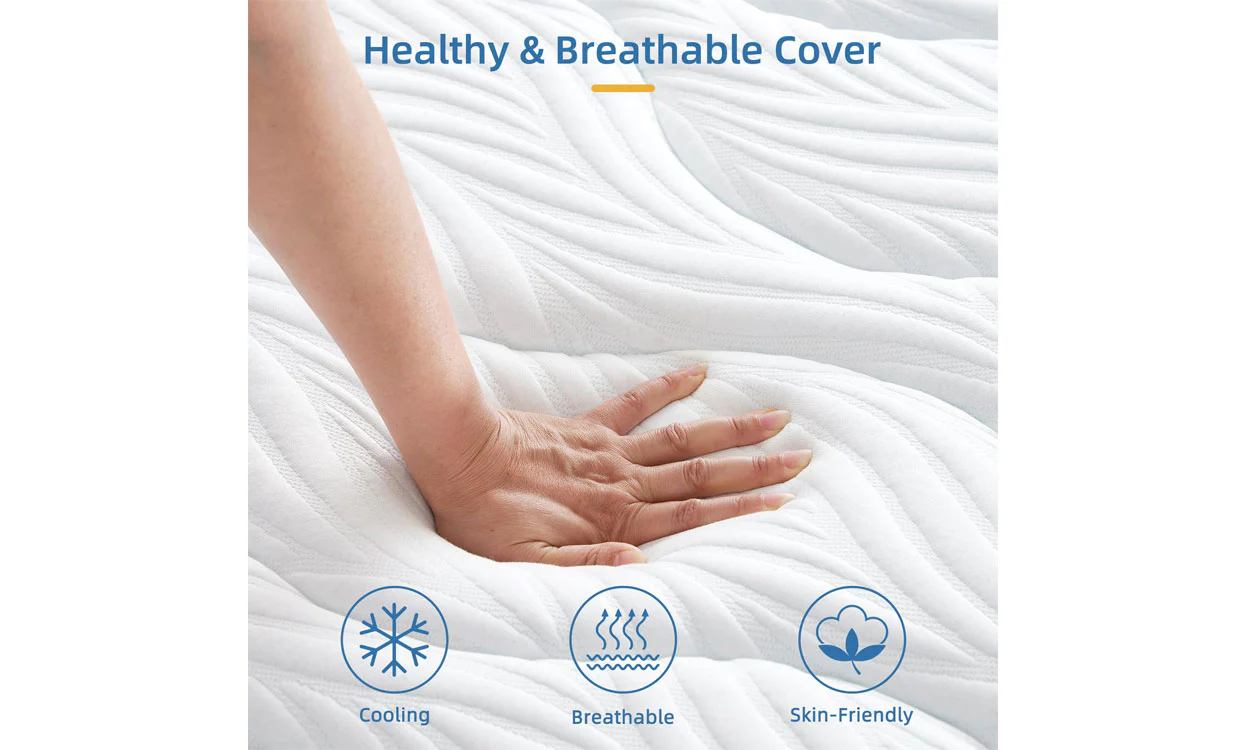 Vesgantti 10.2 Inch Hybrid Mattress with Individual Pocket Springs and Cooling Gel Memory Foam, Medium Firm - Image 5