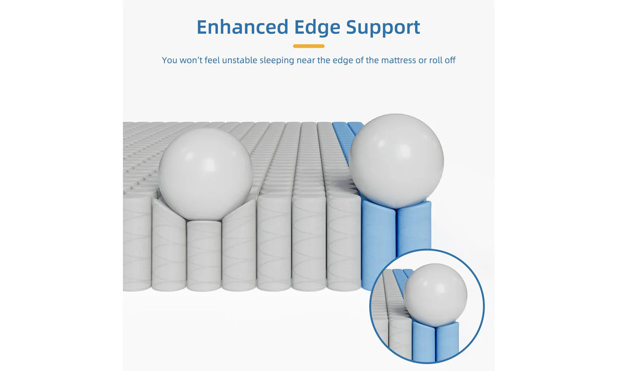 Vesgantti 10.2 Inch Hybrid Mattress with Individual Pocket Springs and Cooling Gel Memory Foam, Medium Firm - Image 7