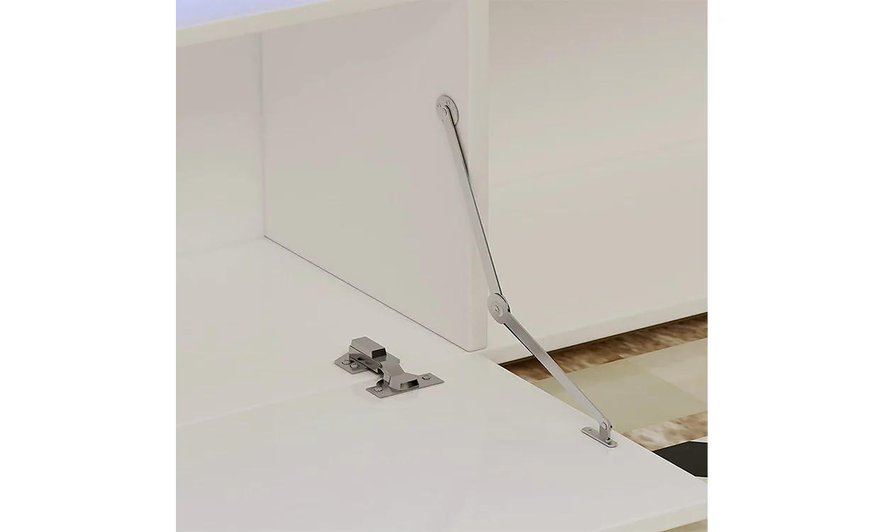 Dripex 135cm LED TV Cabinet, Modern High Gloss TV Stand with Ambient Lights & Storage, Entertainment Unit for 22''-55'' TVs, White - Image 6