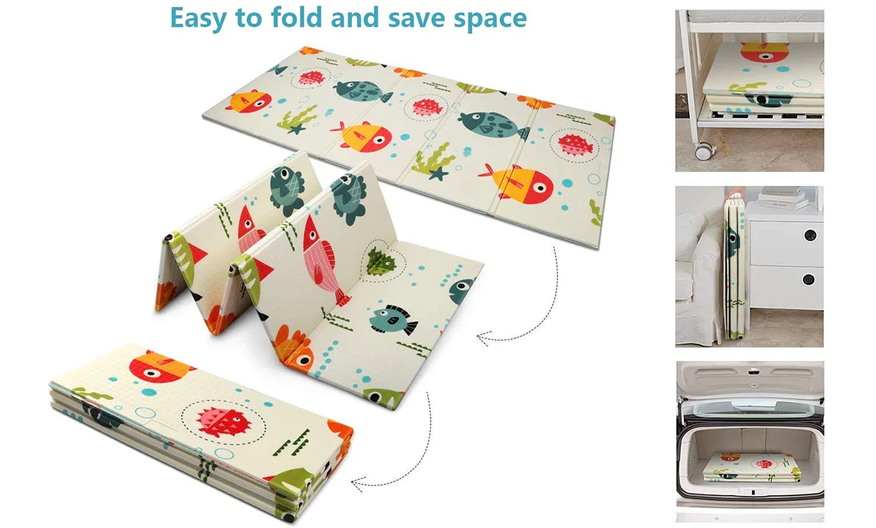 Dripex Baby Play Mat, Large Foldable Foam Crawling Mat 197×177cm with Alphabet & Numbers, Double-Sided, Waterproof & Easy to Clean - Image 6