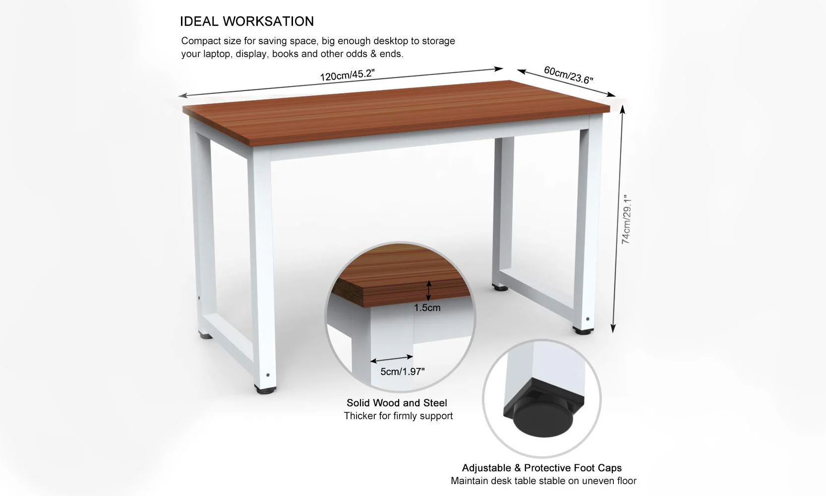 Dripex Computer Desk-Teak - Image 3