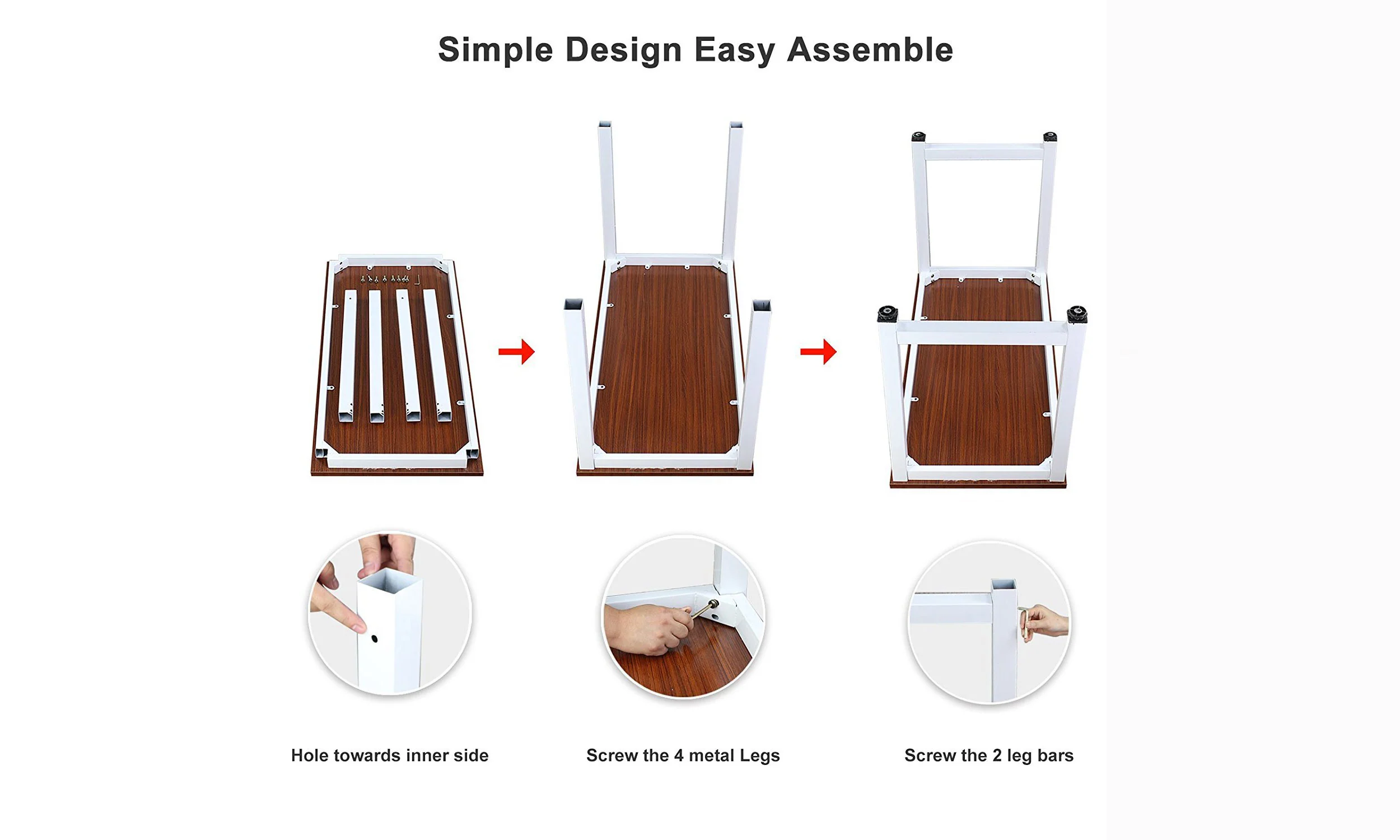 Dripex Computer Desk-Teak - Image 4