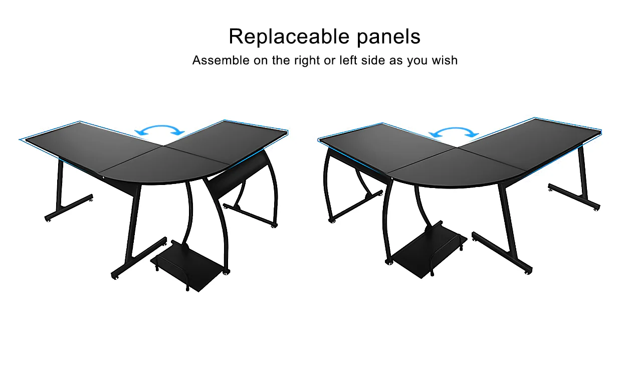 Dripex Corner Computer Desk, L Shaped Corner Gaming Desk for PC with CPU Stand - Image 10