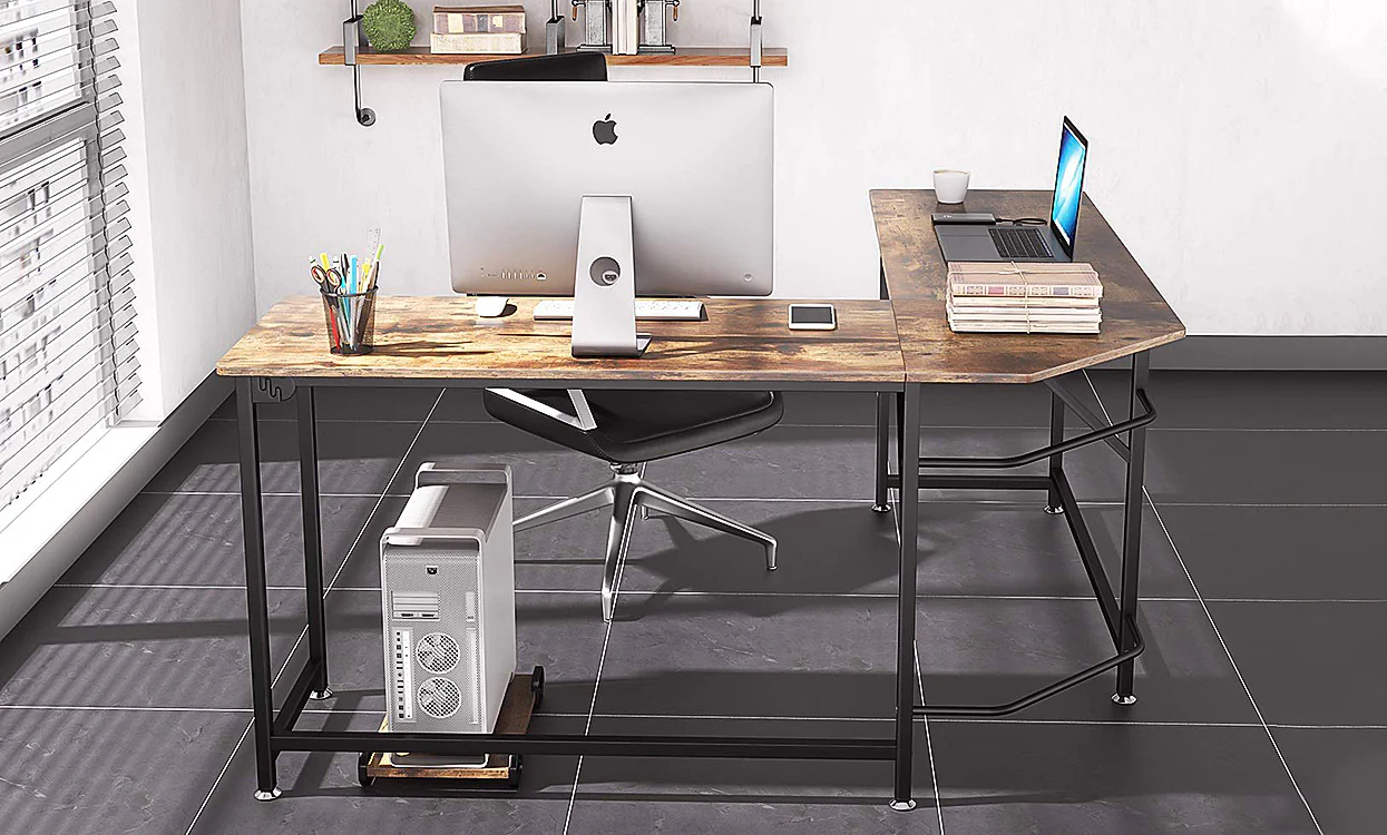 Dripex Corner Computer Desk, L Shaped Corner Gaming Desk for PC with CPU Stand - Image 6