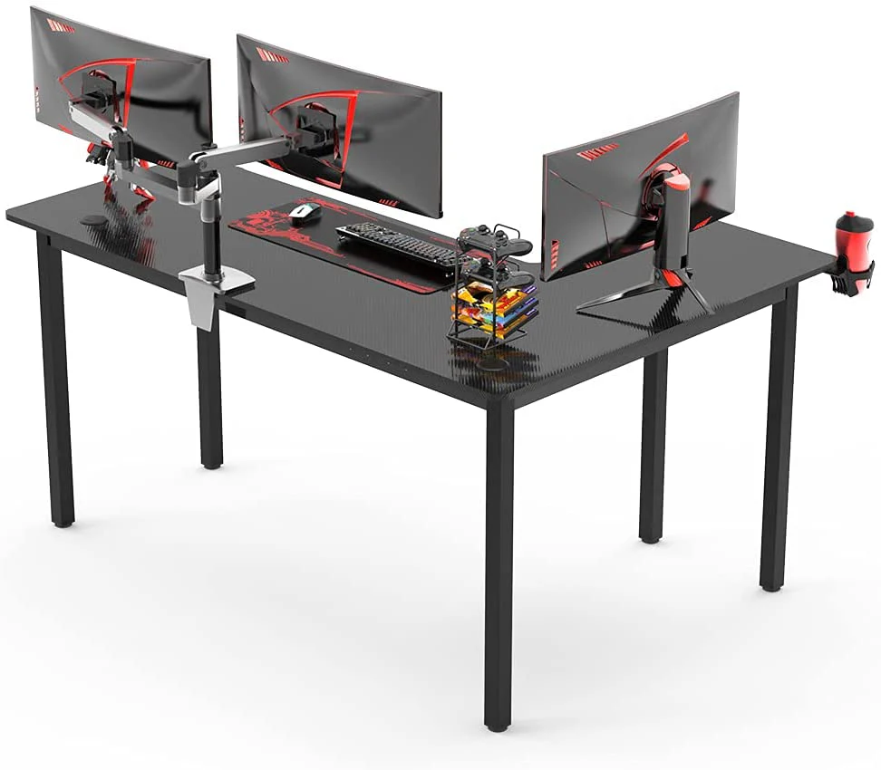 Dripex L shaped Corner Gaming Desk Large Desktop Surface with Cup Holder - Image 4