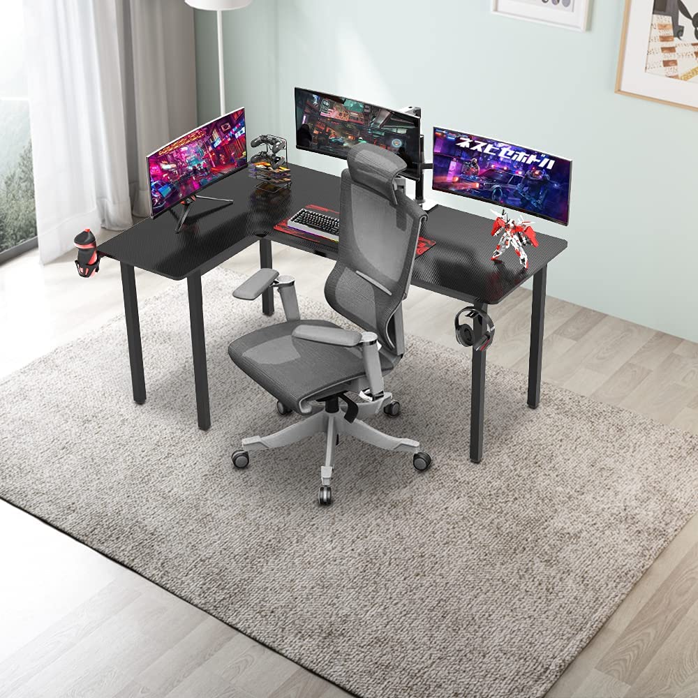Dripex L shaped Corner Gaming Desk Large Desktop Surface with Cup Holder - Image 7