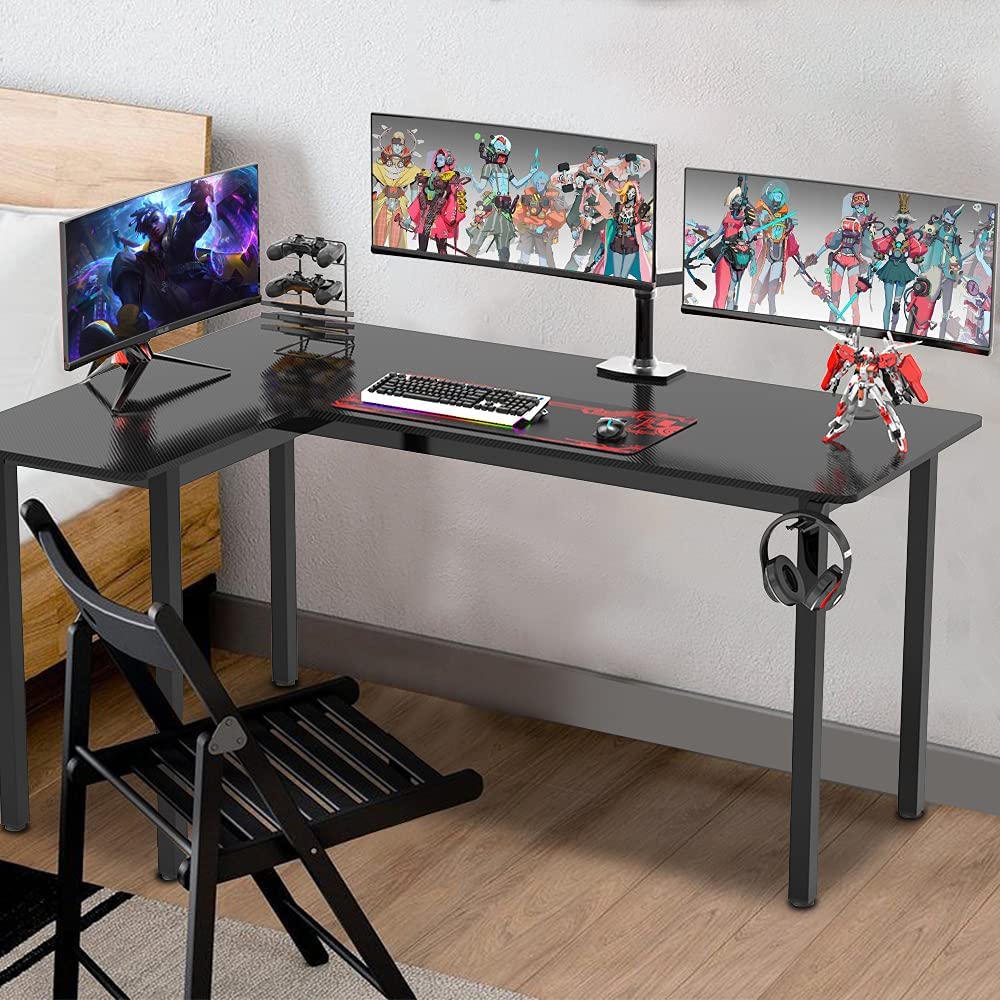 Dripex L shaped Corner Gaming Desk Large Desktop Surface with Cup Holder - Image 8