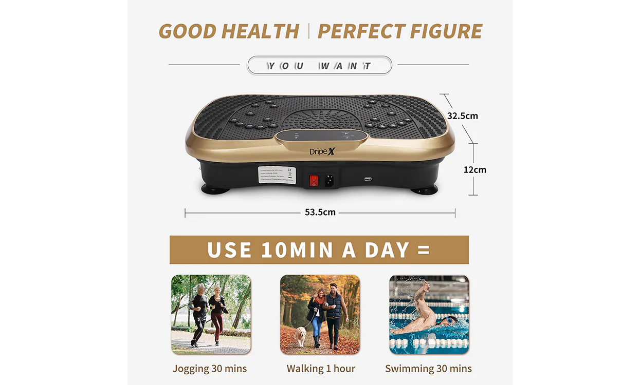 Dripex Vibration Plate for Home, Fitness & Slimming with Resistance Bands - Image 6