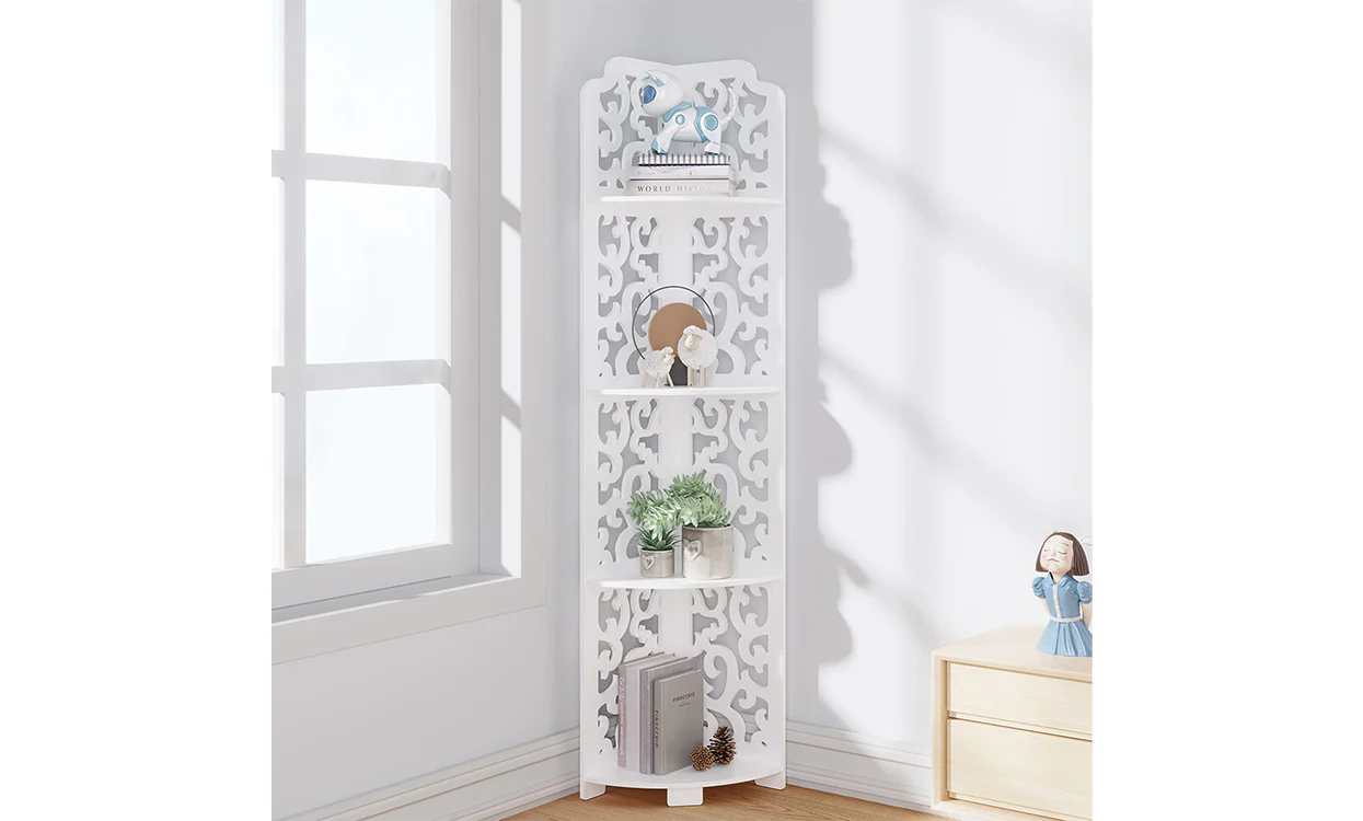 Dripex White Corner Shelf, Free Standing Shelf, Floor Storage Unit for Bathroom, Living Room or Bedroom - Image 9