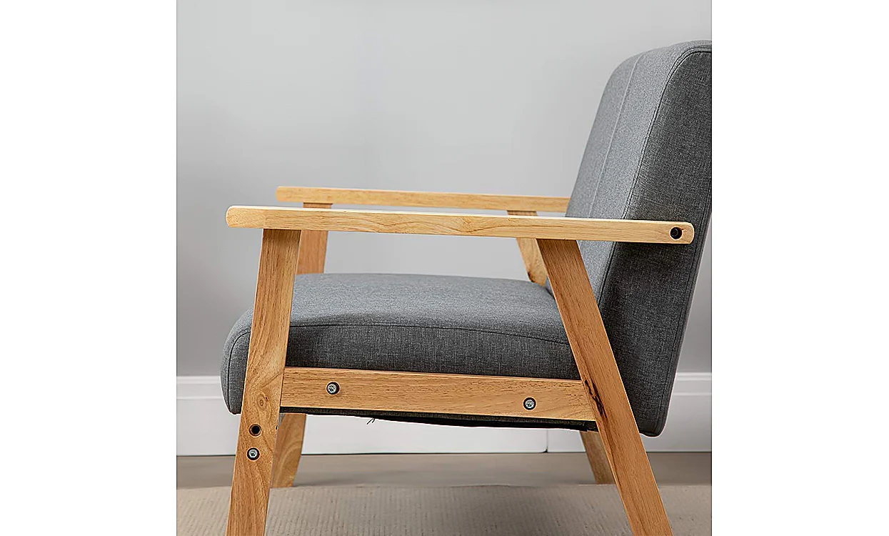iropro 2 Seater  Wooden Frame Linen Square Arm Sofa - Image 4
