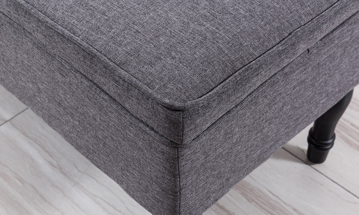 Rectangular Tufted Fabric Storage  Bench - Image 13