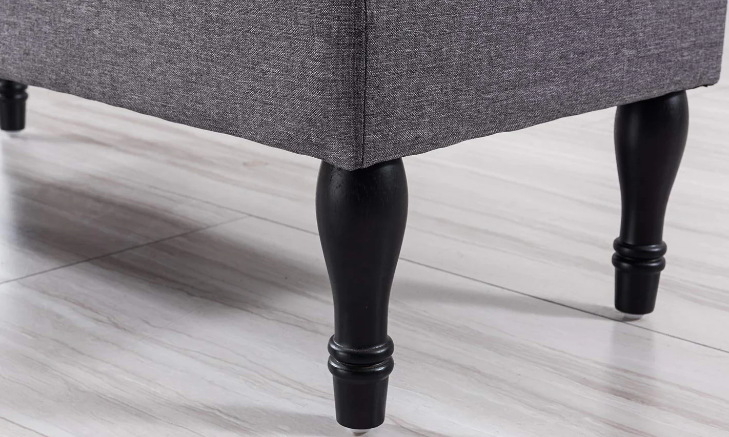 Rectangular Tufted Fabric Storage  Bench - Image 15