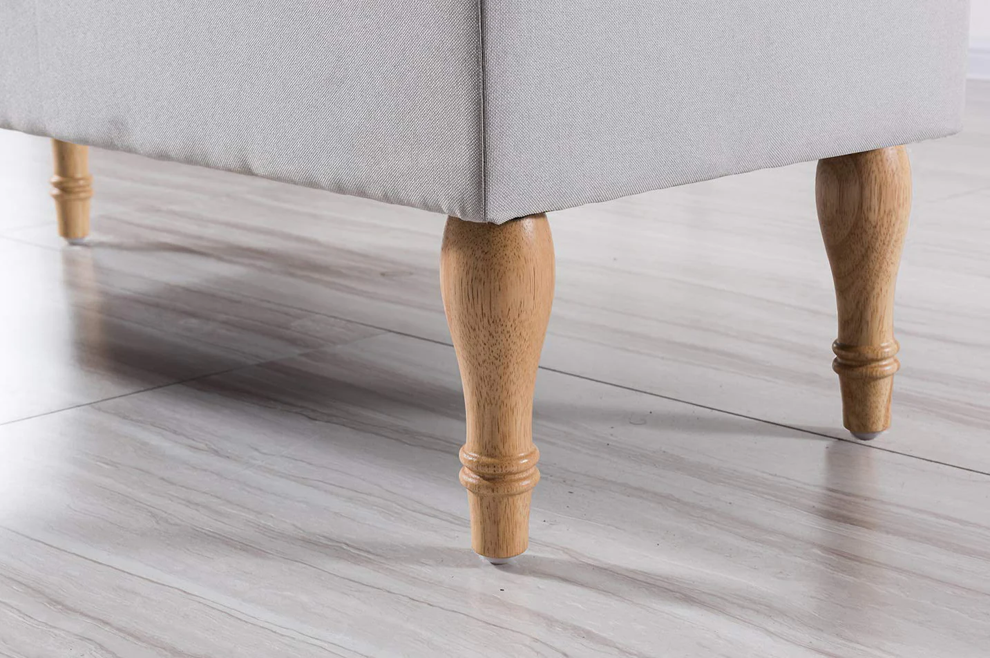 Rectangular Tufted Fabric Storage  Bench - Image 7