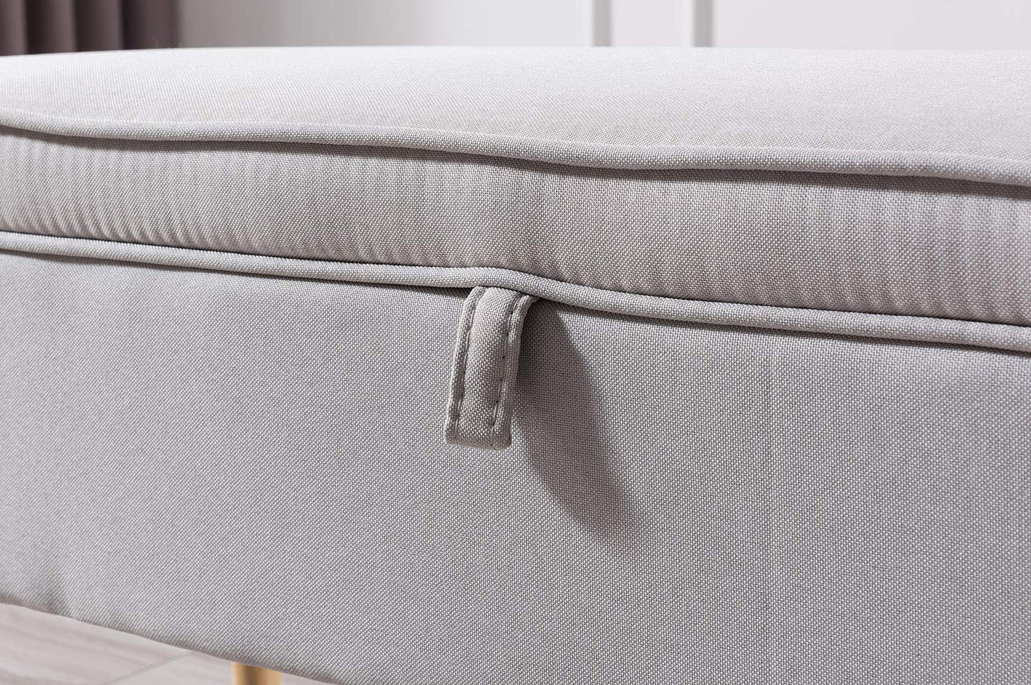 Rectangular Tufted Fabric Storage  Bench - Image 8