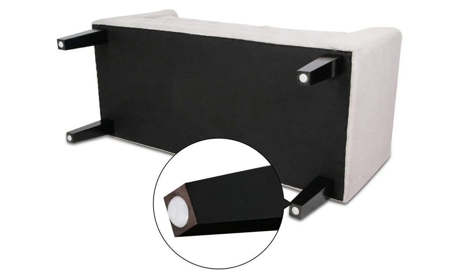 Tufted Fabric Bench Storage - Image 4