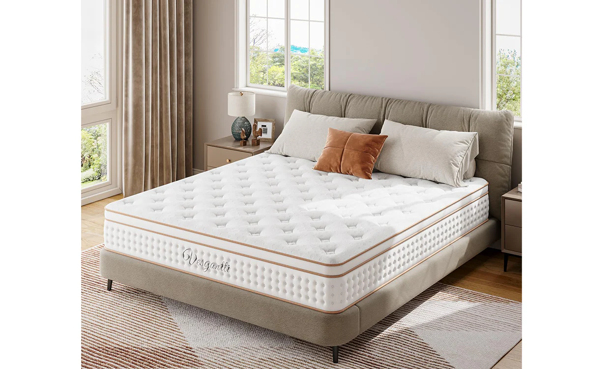 Vesgantti 10.2/12-Inch Hybrid Mattress - Medium Firm, Breathable Foam, Pocket Springs, Edge Support & Motion Isolation - Image 7