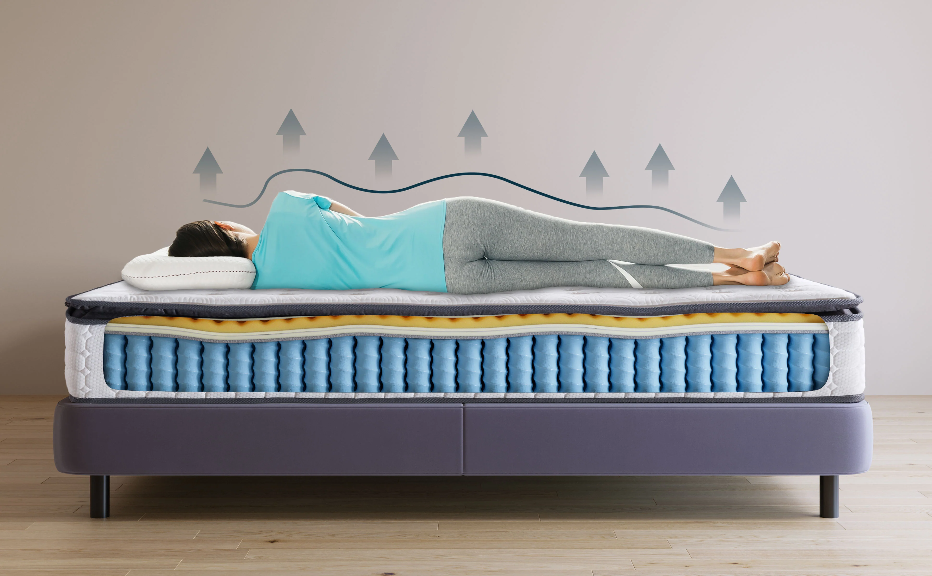 Vesgantti Nova Future Hybrid Mattress 10.6 Inch Pillow Top Mattress - Image 4