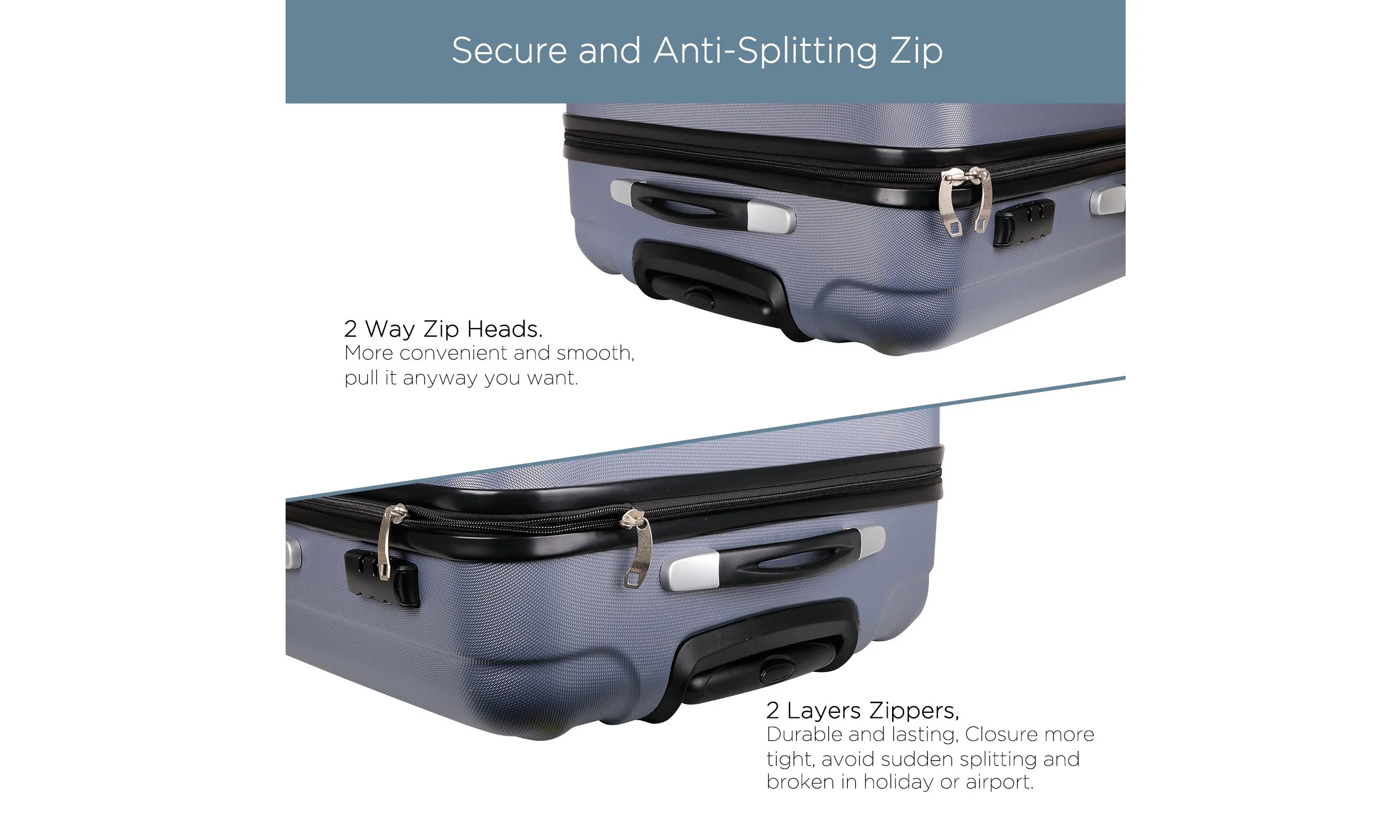 Vesgantti Lightweight Hard Shell 4 Wheel Travel Trolley Luggage Suitcase - Image 9