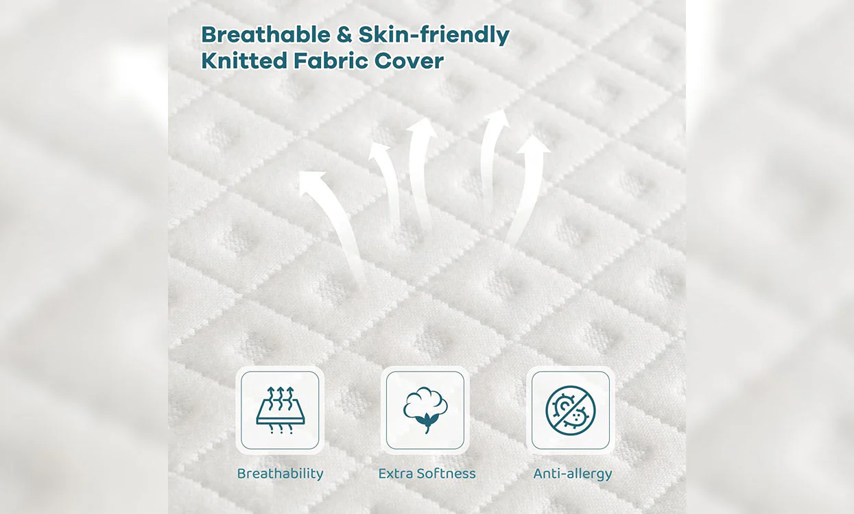 Vesgantti Memory Foam Topper Gel & Bamboo for Cooling Sleep & Pressure Relieving - Image 4