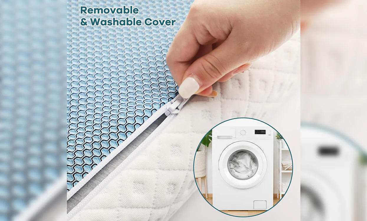 Vesgantti Memory Foam Topper Gel & Bamboo for Cooling Sleep & Pressure Relieving - Image 5