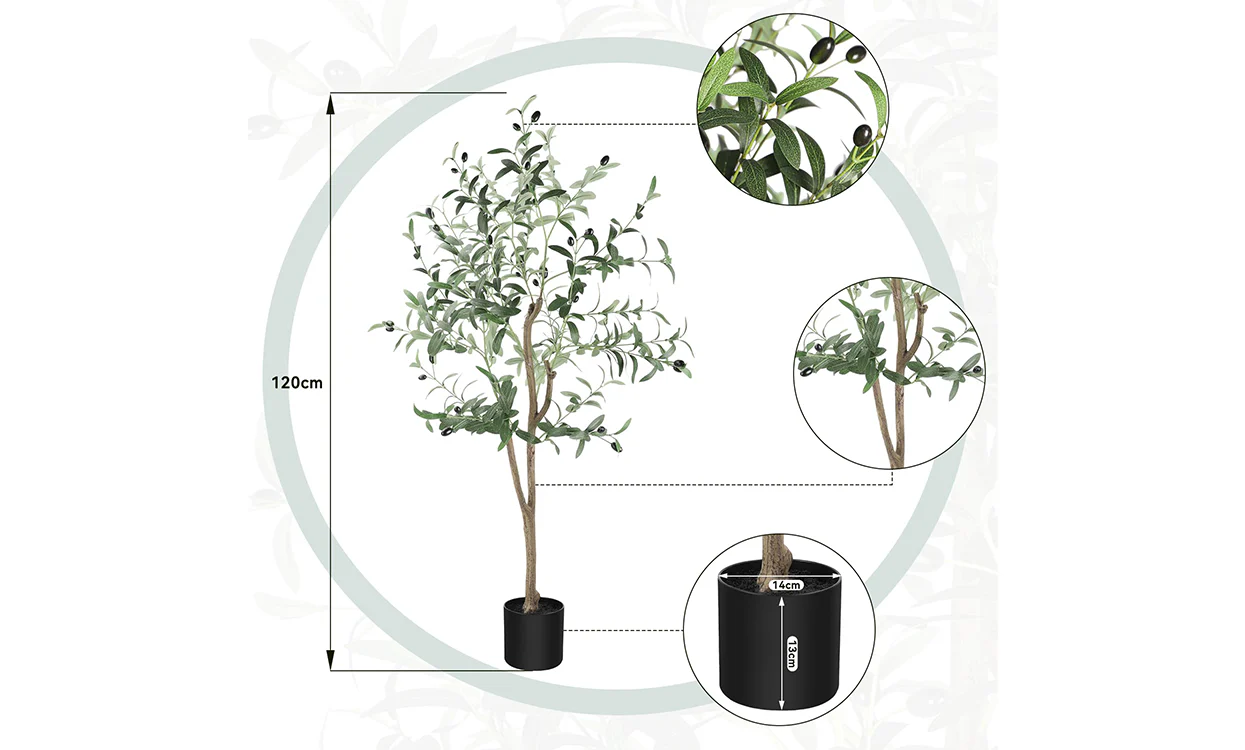 YOLEO Artificial Olive Tree Tall Faux Silk Olive Plant Lifelike Fake Tree for Home Office Indoor Decor - Image 5