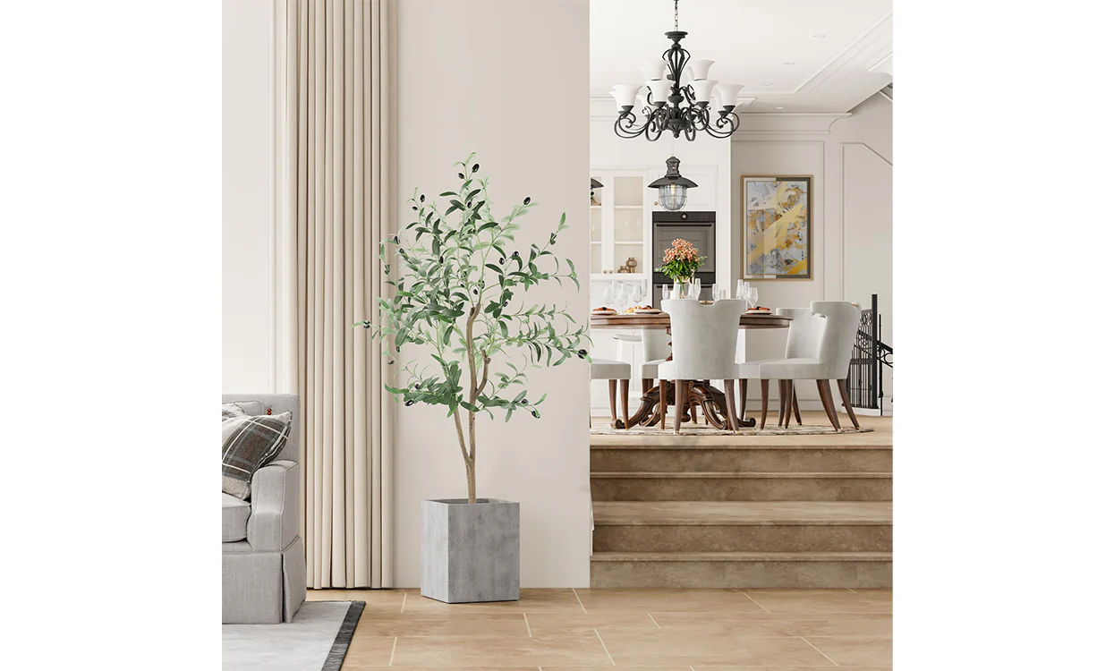 YOLEO Artificial Olive Tree Tall Faux Silk Olive Plant Lifelike Fake Tree for Home Office Indoor Decor - Image 6