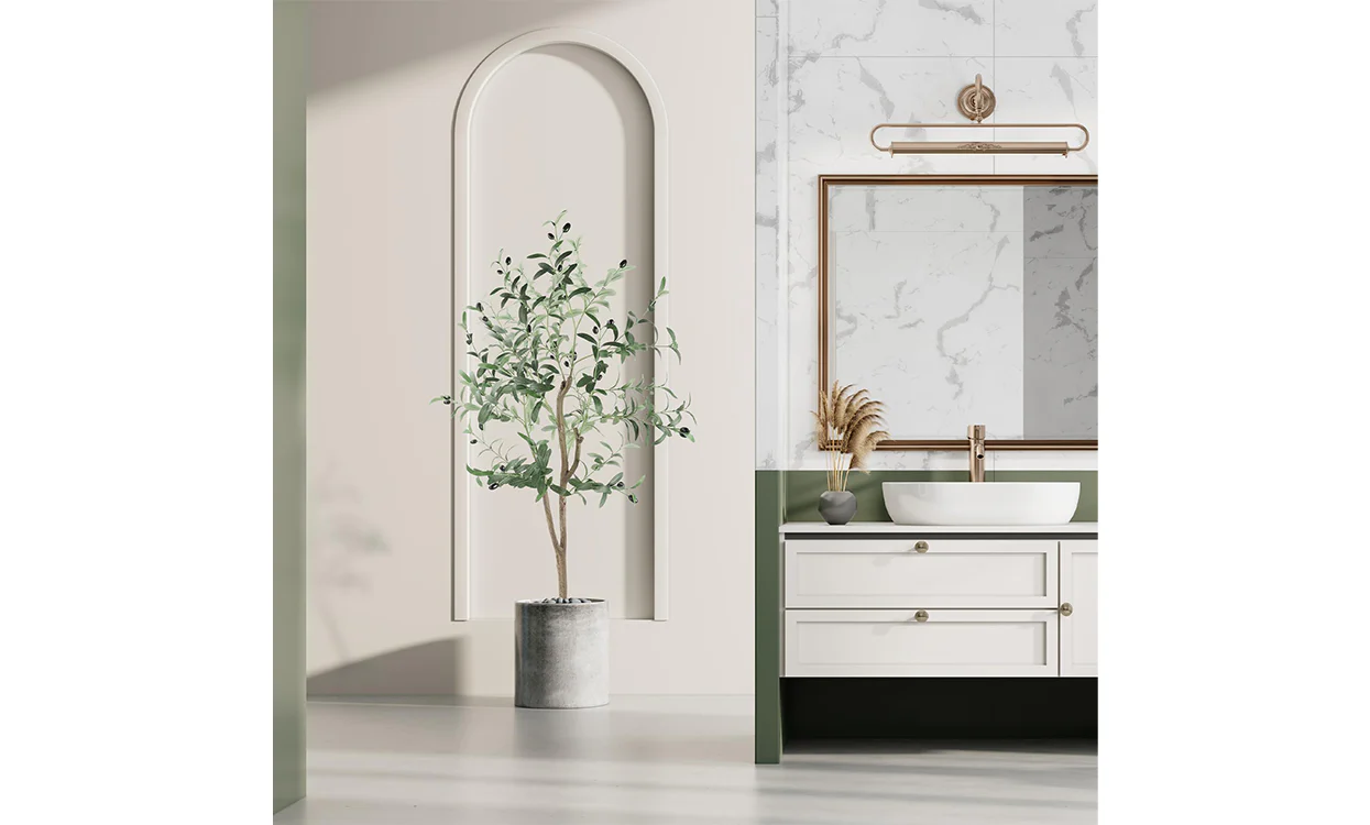 YOLEO Artificial Olive Tree Tall Faux Silk Olive Plant Lifelike Fake Tree for Home Office Indoor Decor - Image 7