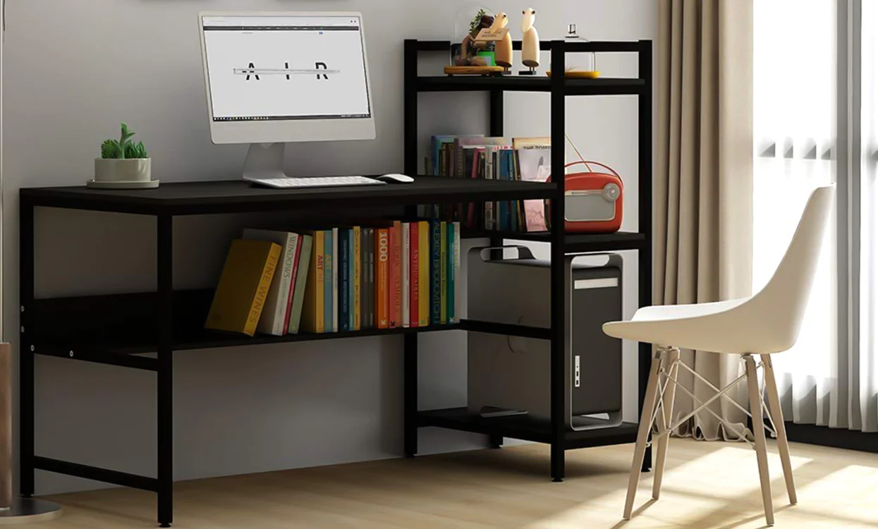 Yoleo Computer Desk with 4 Tier Storage Shelves - Image 8